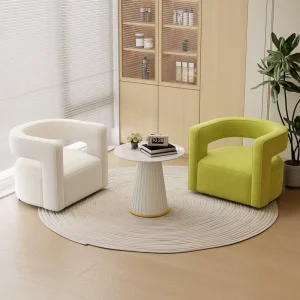 Modern Minimalist Creamy Style Customizable Cloth Sofa Single seater for Clothing Stores Beauty Salons Offices Small Apartments
