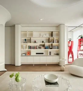 Modern Minimalist Custom Luxury Wooden Bookshelf Modular Design for Home Office Living Room Storage