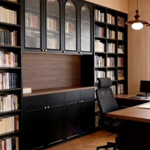 Modern Minimalist Custom Wooden Bookcase Large Storage Bedroom Bookshelf Library Wall Cabinet Home Office