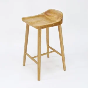 Modern Minimalist Design Backrest Comfortable Bar Stool High Chair Solid Wood Bar Chair for Home or Bar Restaurant
