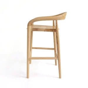 Modern Minimalist Design High Seat Comfortable Bar Stool High Chair Solid Wood Bar Chair for Home or Bar Restaurant
