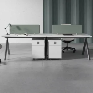 Modern Minimalist Double Staff Workstation Desk Set Employee Computer Table and Chair Combo for Office