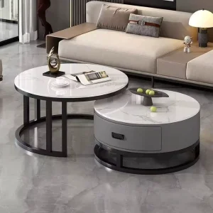 Modern Minimalist Durable High End Iron Coffee Table Luxury Living Room Set for Small Flat Home