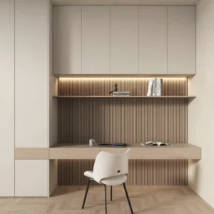 Modern Minimalist Eco-Friendly Durable Bookshelf Desk Combo Expanding Shelves Spacious Home Office Furniture for Compact