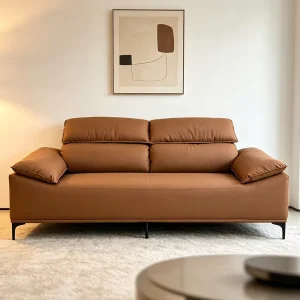 Modern Minimalist Eco Genuine Leather Sectional Sofa Set Multi scene Commercial Home Living Room Sofa