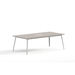 Modern Minimalist Eco Powder Coated MDF Top Cold Rolled Steel Legs 6 Seater Rectangular Conference Table Waterproof