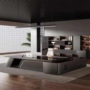 Modern Minimalist Economical Office Furniture Creative High Gloss Convertible Computer Aesthetic Table Executive Desk