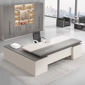Modern Minimalist Executive Office Desk Manager Workstation MDF Board High End Boss Table Set for Villa