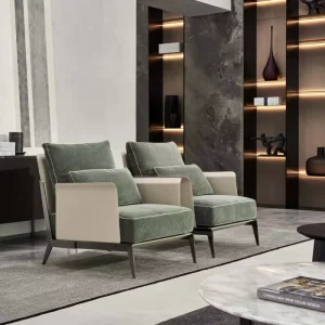 Modern Minimalist Fabric Accent Arm Chair for Home Living Room Bedroom Home Office Apartment Dining Relax Leisure