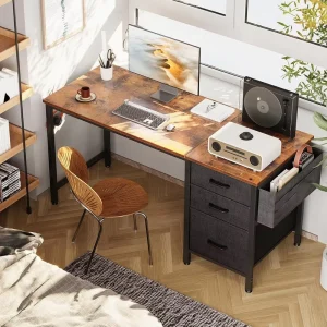 Modern Minimalist Foldable Metal Office Desk with Bookshelf Simple Home Drawer Writing Computer Desk for Study Furniture