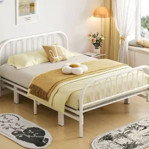 Modern Minimalist Folding Bed Single/Double Bed Portable Reinforced Thickened Iron Frame Dormitory Rental House