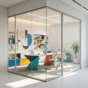 Modern Minimalist Frameless Glass Wall Partition 12mm Tempered Glass Panoramic Office Cubicle System Slim Room Divider