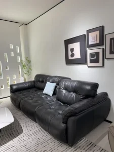 Modern Minimalist Genuine Leather Sofa Set for Luxury Living Room Decor with Sleek Lines and Comfortable Seating