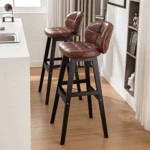 Modern Minimalist High Stool Solid Wood Bar Chair for Home Kitchen and Hotel Use
