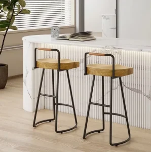 Modern Minimalist High Stool Solid Wood bar Stool bar Chair
