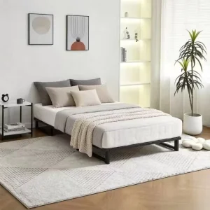 Modern Minimalist Iron Bed Frame with Disassembly Feature Portable Space Saving for Bedrooms Schools Dormitories Apartments