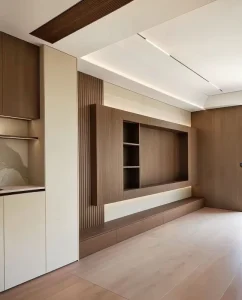 Modern Minimalist Italian Style TV Stand with Large Storage Cabinet for Apartments and Villas Home Entertainment