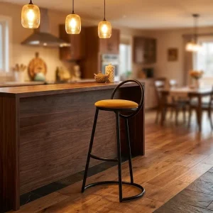 Modern Minimalist Leather Counter Height Bar Chair Tall Night for Home Bars Restaurants Clubs