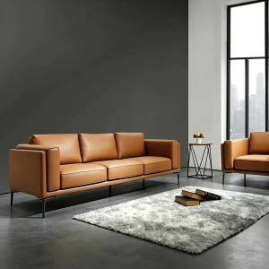 Modern Minimalist Leather Sofa Set for Commercial Use in Offices Hotels Schools