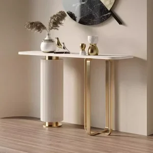 Modern Minimalist Light Luxury Movable Steel Living Room Hotel Entrance Hall High end Console Table Cabinet Wall mounted