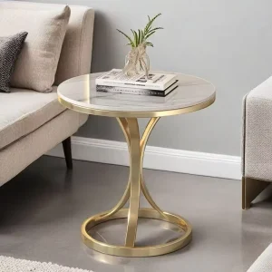 Modern Minimalist Living Room Furniture Luxurious square Coffee Table Stainless Steel Gold Metal Base