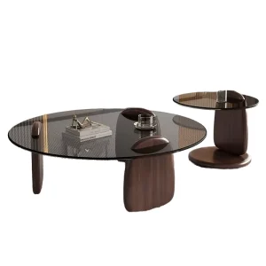Modern Minimalist Luxury Nordic Style Round Glass Side Table Small Living Room Trendy Home Decor Creative Shape Coffee Table