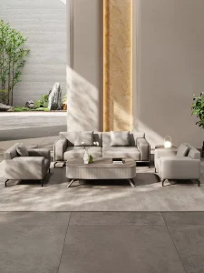 Modern Minimalist Luxury Office Sofas Set Modular Commercial Leather Sofa Sectional Hospital School Office High Density Sponge