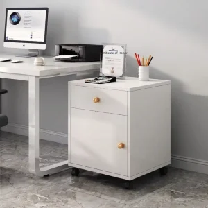 Modern Minimalist MDF Filing Cabinet Mobile Floor Standing Bedroom Storage for Office Documents and Printer
