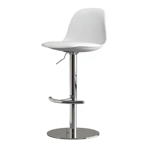 Modern Minimalist Metal Bar Stool with Backrest Height Adjustable Rotatable Armrests Round Metal Base Home Commercial Use