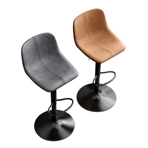 Modern Minimalist Metal Bar Stool with Height Adjustable Rotatable Features and Armrests Commercial Use Bar Furniture