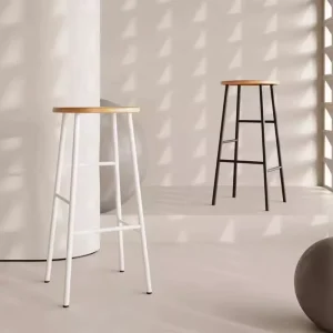 Modern Minimalist Metal Commercial Bar Furniture High Bar Stool Island Counter Casual Chair Simple Design