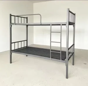 Modern Minimalist Metal Double Bed Steel Bed Suitable for Bedrooms School Dormitories Construction Site Staff Dormitories