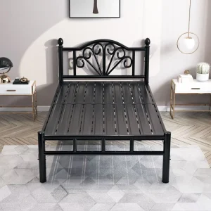 Modern Minimalist Metal Double Bed Suitable for Bedrooms School Dormitories Construction Site Staff Dormitories