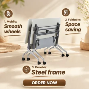 Modern Minimalist Mobile Conference Chair Armrests Writing Tablet Training Desk chair Set Office Student