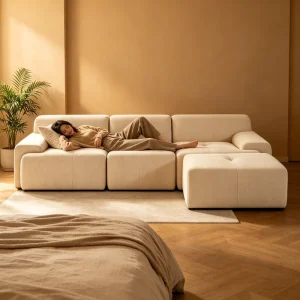 Modern Minimalist Modular Compressed Sectional Sofa Customizable Size L Shaped Fabric Couch Memory Foam for Hotel