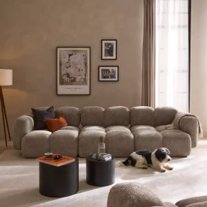 Modern Minimalist Modular Fabric Straight Sofa for Apartment Suite Living Room