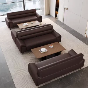 Modern Minimalist Modular Office Sofa PU Leather for Home Office Living Room Durable Commercial Furniture for Multiple People