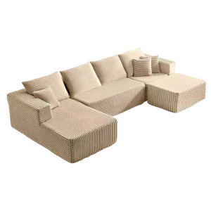 Modern Minimalist Modular Velvet Fabric Sectional Sofa Set Light Luxury Lounge Big Mac Style Foam Filled Vacuum Apartment