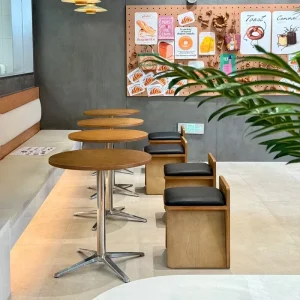 Modern Minimalist Multi level Board Tables and Chairs Suitable for Libraries Coffee Shops and Cake Bakeries