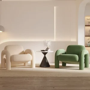 Modern Minimalist Nordic Leisure Chair Fabric Upholstered Foam for Living Room Office Dining Hotel Use