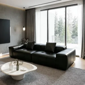 Modern Minimalist PU Leather Sofa Set Vacuum Compressed Modular Sofa for Hotel Villa