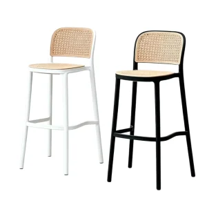 Modern Minimalist Plastic Commercial Bar Chair with High Backrest Stool for Dining Living Room Durable Lightweight Eco Friendly