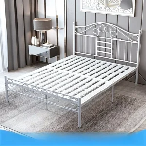 Modern Minimalist Portable Iron Single Bed Frame for School Dormitory Apartment Office Building