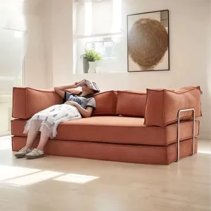 Modern Minimalist Reclining Sofa Bed with Corduroy Upholstery Multi Color Sectional Living Hotel Appropriate