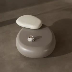 Modern Minimalist Rotatable Coffee Table with Pebble Design Creative Home Furniture for Small Apartment or Villa Living Room