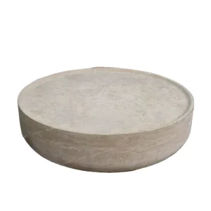 Modern Minimalist Round Travertine Coffee Table Natural Stone