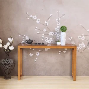Modern Minimalist Rustic Wood Entryway Table for Hotel Use Customizable