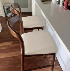 Modern Minimalist Solid Wood Bar Stool with Backrest Eco Friendly & Durable Outdoor Home Bar Dining Restaurant Commercial Use