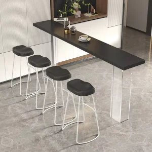 Modern Minimalist Solid Wood Bar Table 4 Seater Chair Wall Mount Long High Counter Table for Home Bar Living Room & Hotel Use