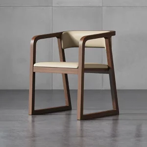 Modern Minimalist Solid Wood Dining Chairs Solid Backrest Armrests Soft Seat Cushions Eco Friendly Home Office Home Bar